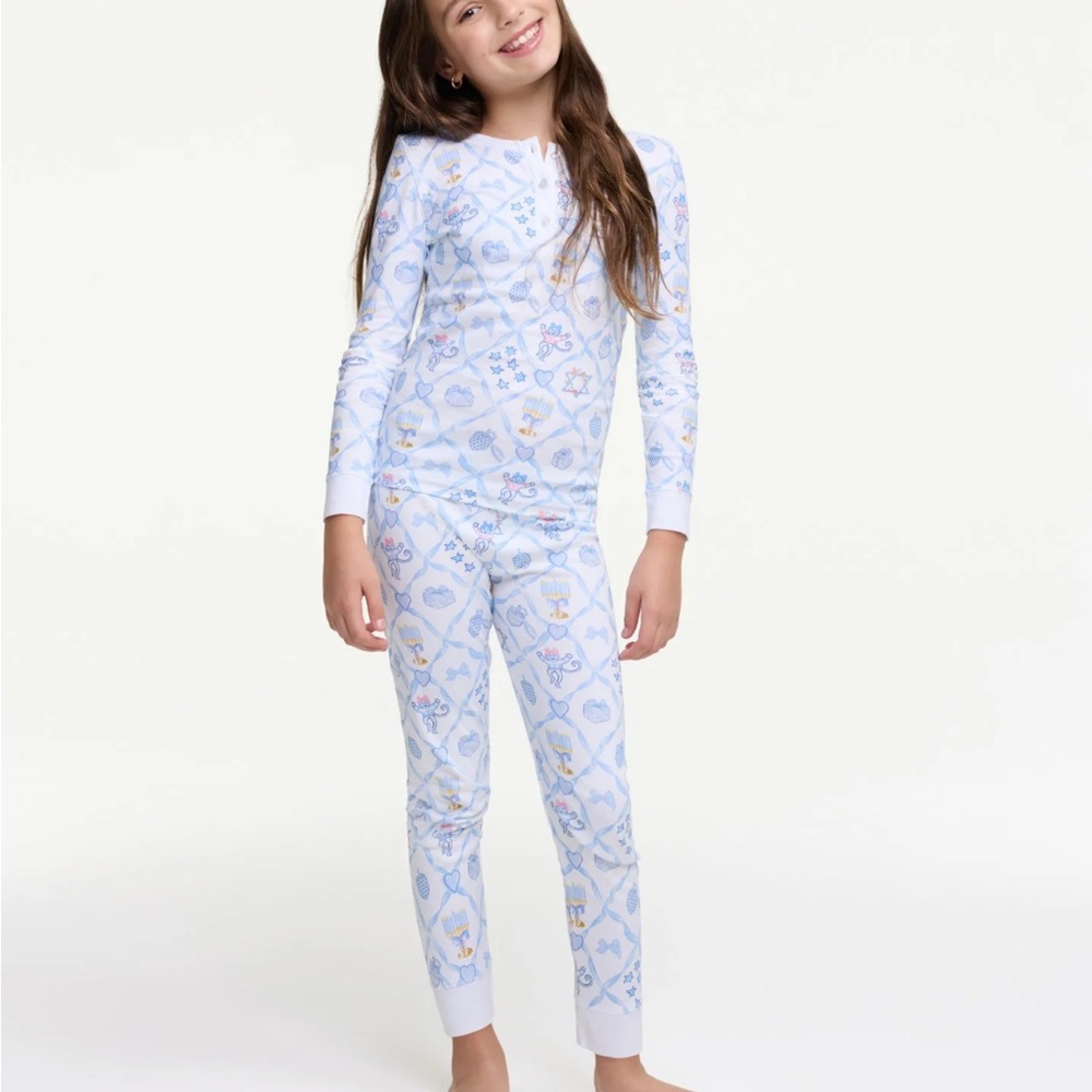 Roller Rabbit Blue and White Kids' Pajama Set